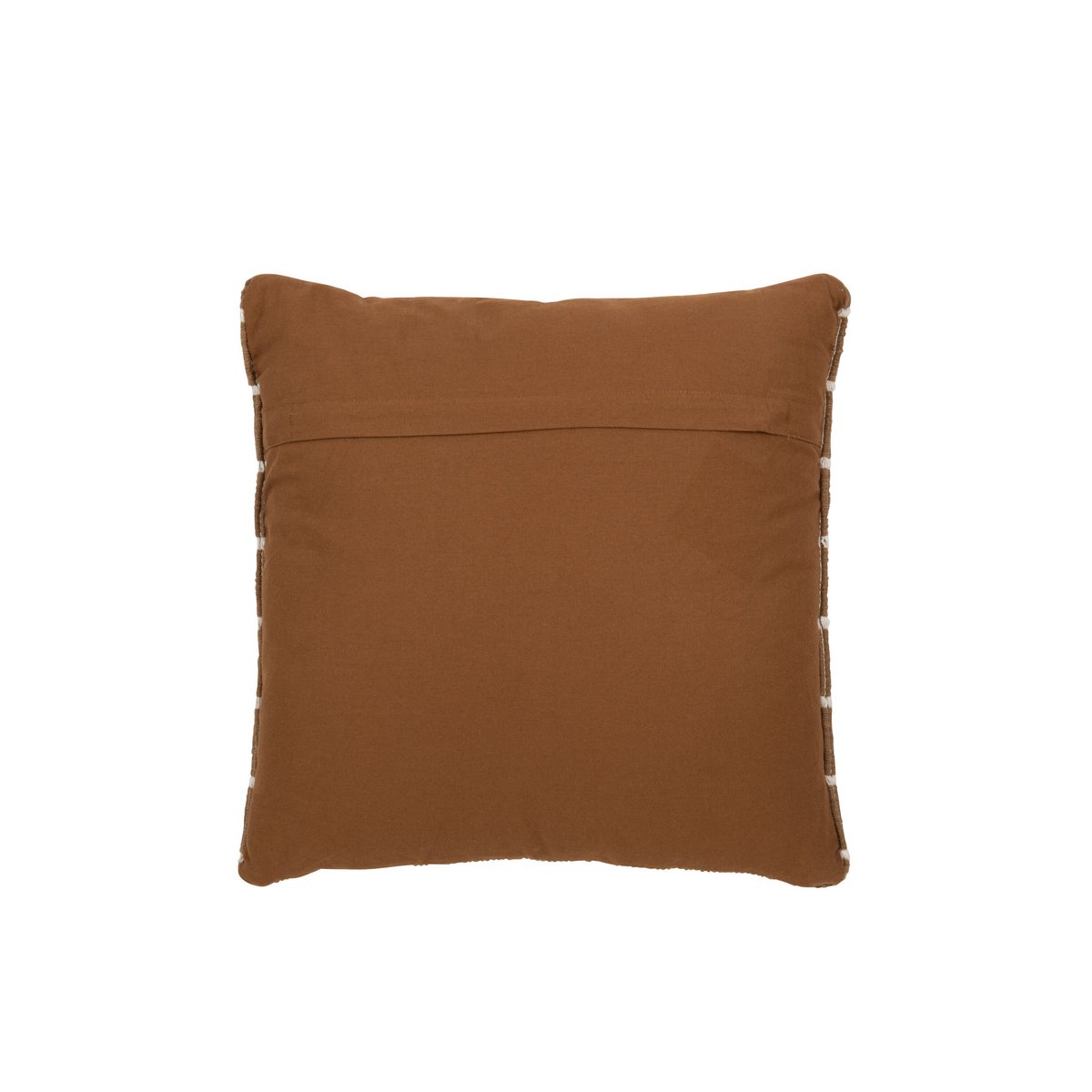 Coussin Lines Outdoor J-Line en polyester marron et blanc, vue de face