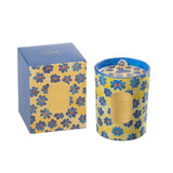 Bougie parfumée J-Line en cire jaune avec parfum de musc blanc et violette