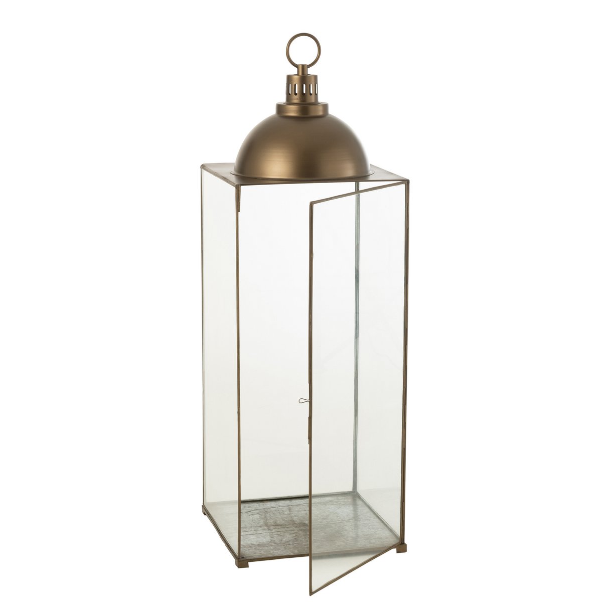 Lanterne J-Line Hagrid - verre/fer - bronze - grande