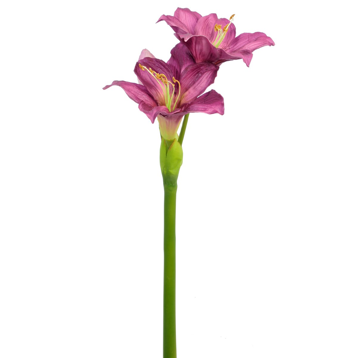 Fleur Amaryllis mauve J-Line de 86 cm, élégante et réaliste, idéale pour la décoration intérieure.