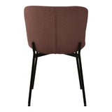 Lot de 2 chaises Maceda en bouclé rouille et acier noir