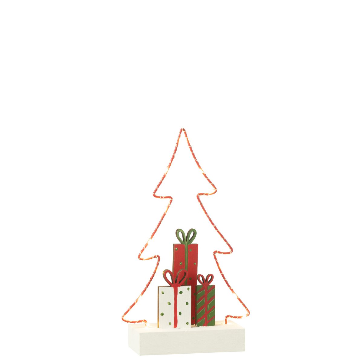 Sapin de Noël LED Petit J-Line avec cadeaux colorés