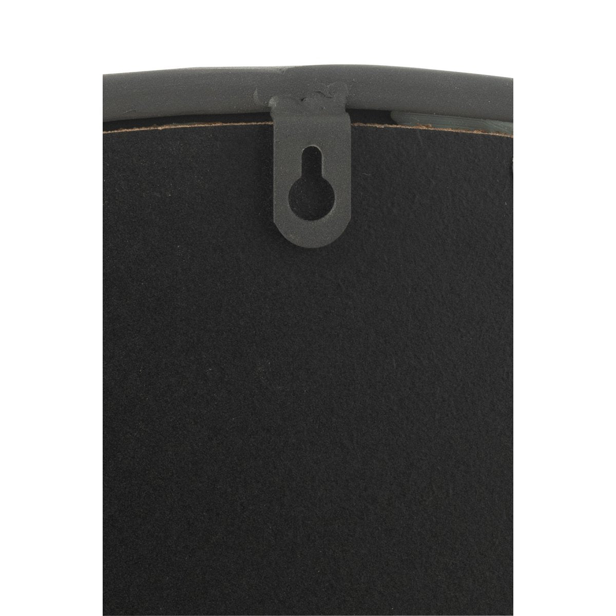 Miroir J-Line noir, détail du cadre métallique