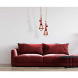 Pendent lampe "Regia", métal rouge, corde de chanvre, version E27, éclairage pour le salon, salle de jeunesse ou bureau