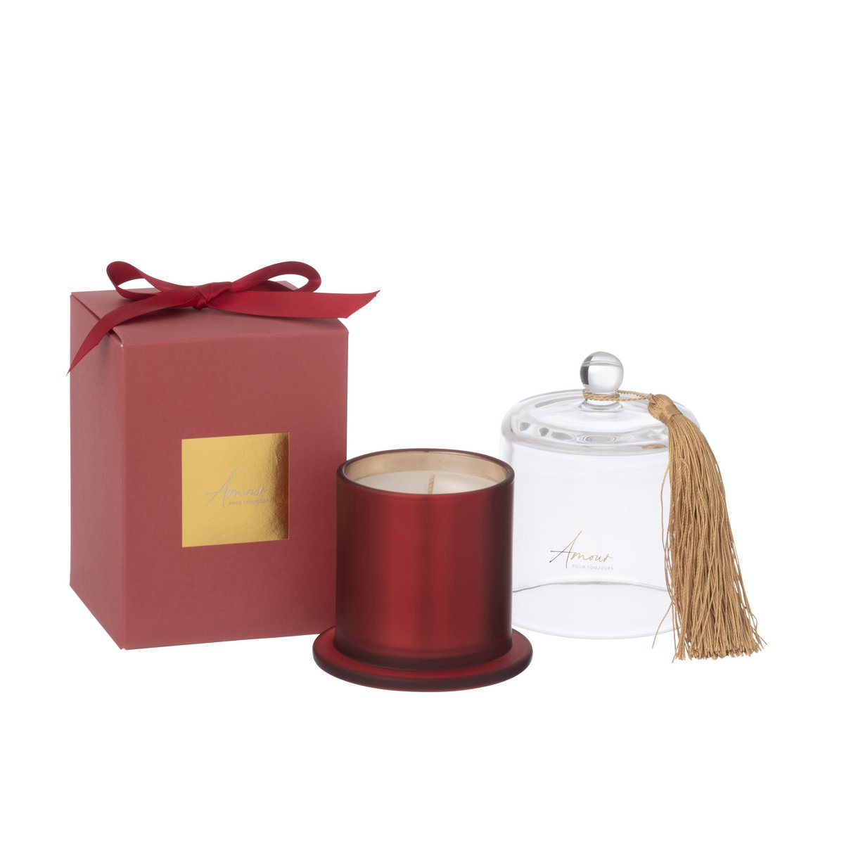 Bougie parfumée J-Line Stolp Amour Rouge - vue avant