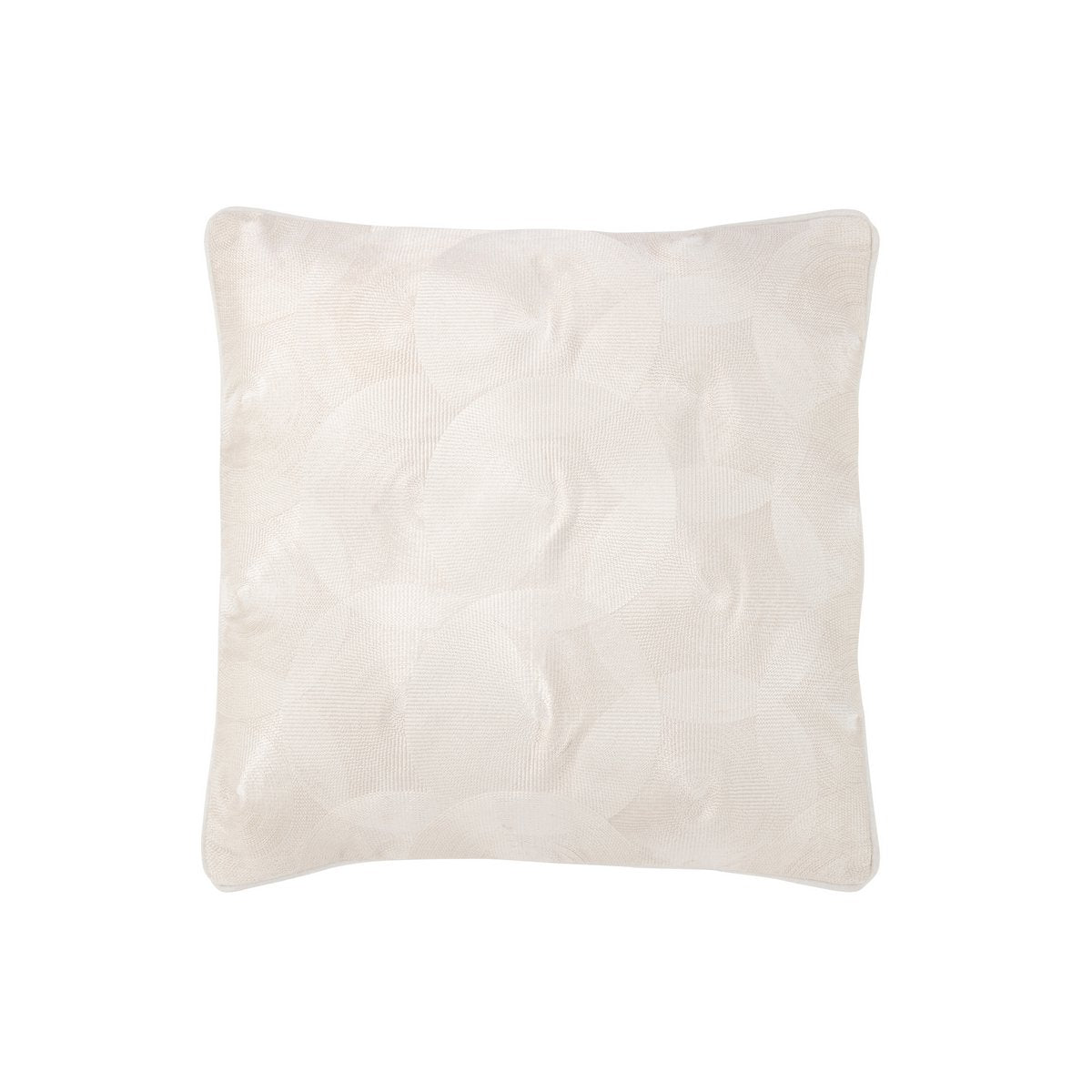 Coussin J-Line Milano blanc, vue de face avec détails textiles