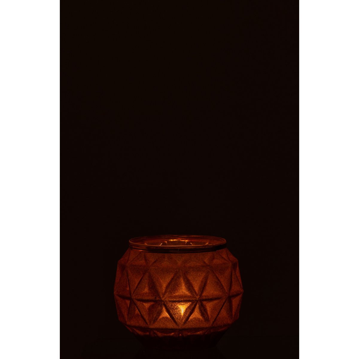 Photophore boule J-Line, détail du velours ocre