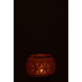 Photophore boule J-Line, détail du velours ocre