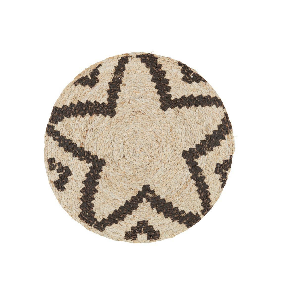 Set de table J-Line Round Star en jute naturel, vue de dessus
