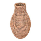 Vase Boho tissé SAKRA en fibre de banane et raphia