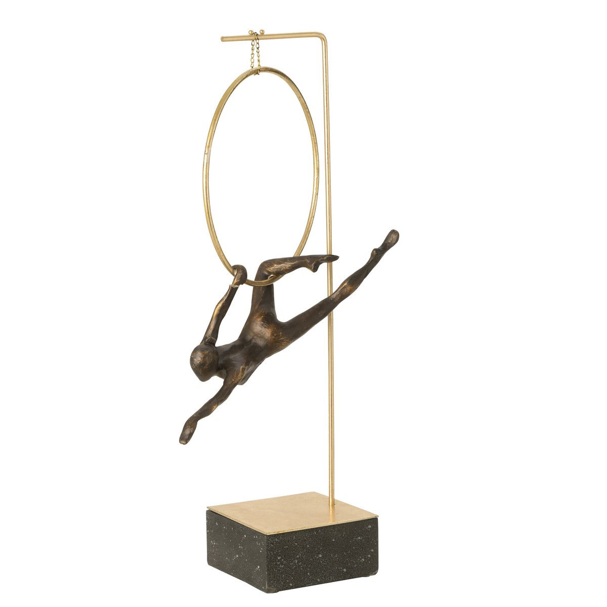 Gymnast Hoop Gamma J-Line - sculpture moderne en noir et or