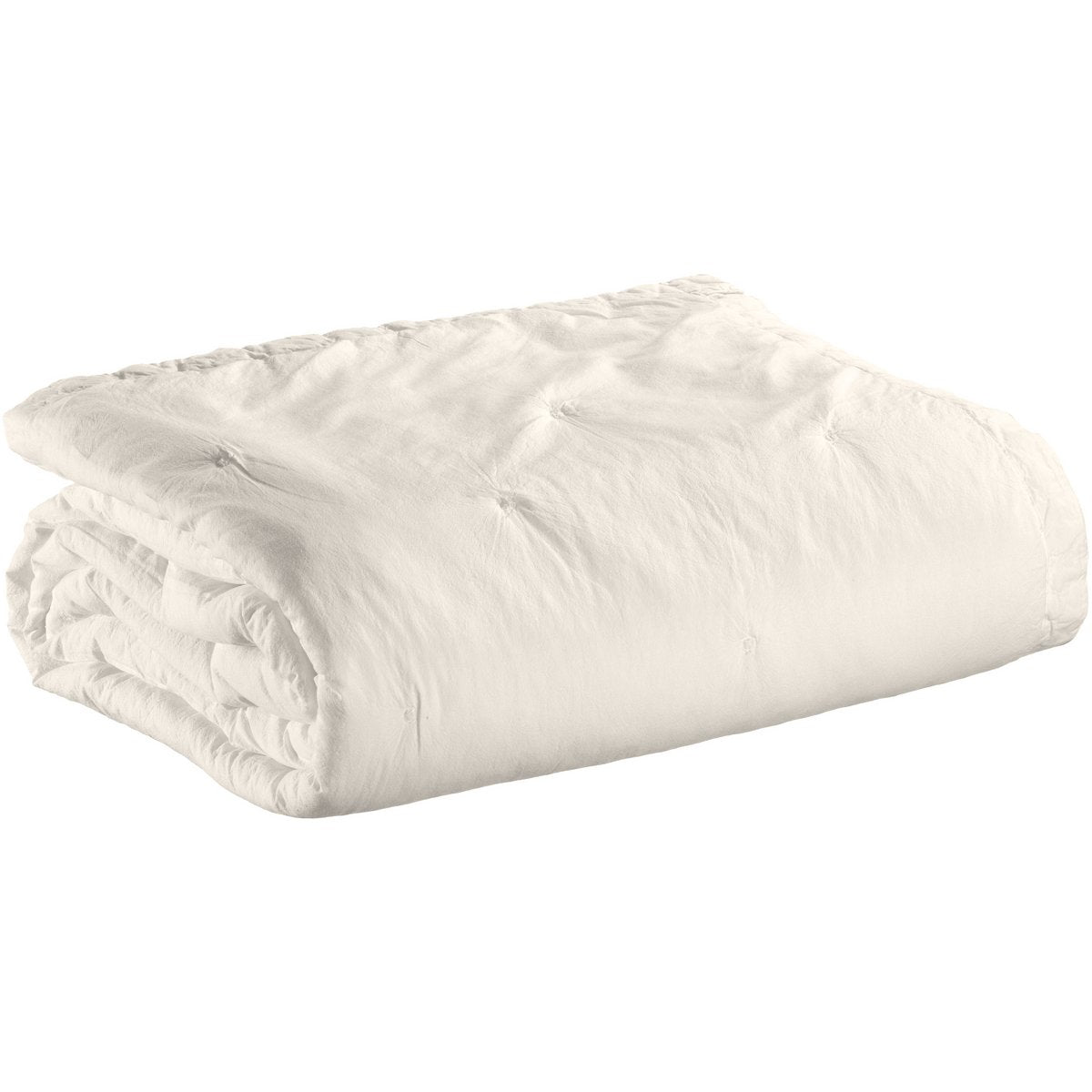 Jeté de lit Tika Neige 240 x 260 en coton blanc, élégant et raffiné