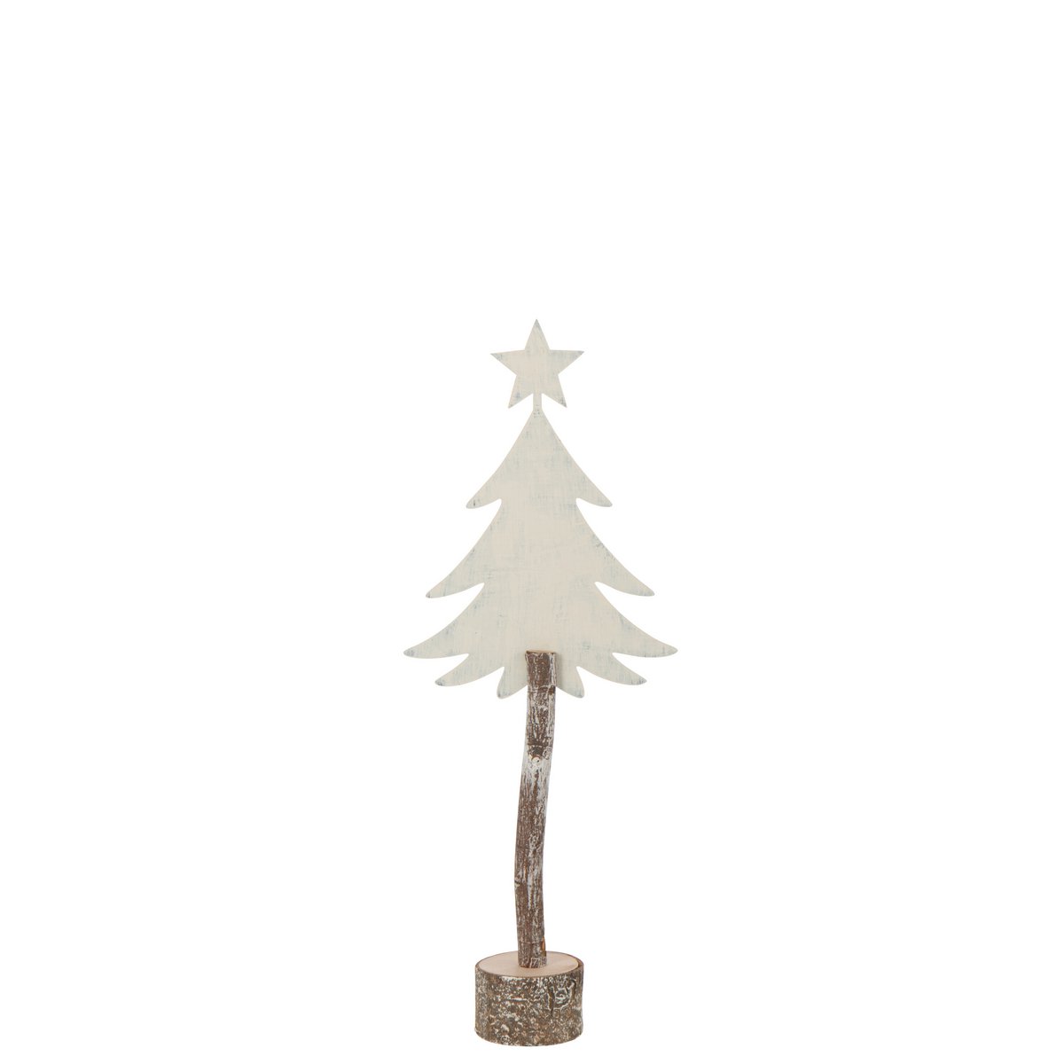 Détail du sapin de Noël J-Line, finition élégante en blanc
