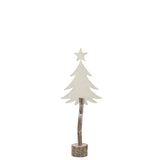 Détail du sapin de Noël J-Line, finition élégante en blanc