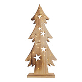 Decole en bois LED "sapin" grand, en bois naturel avec LED fixes, décoration de Noël pour l'extérieur