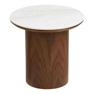 Noli Table d'appoint en céramique et bois, vue de face