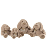 Chien Écharpe Assis Beige Extra Large - vue avant avec écharpe