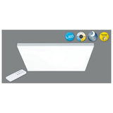 Panneau LED lampe de plafond "Carente" Longueur latérale 45 cm, sans cadre, de nombreuses fonctions, en métal et en plastique, blancs, LED intégrés