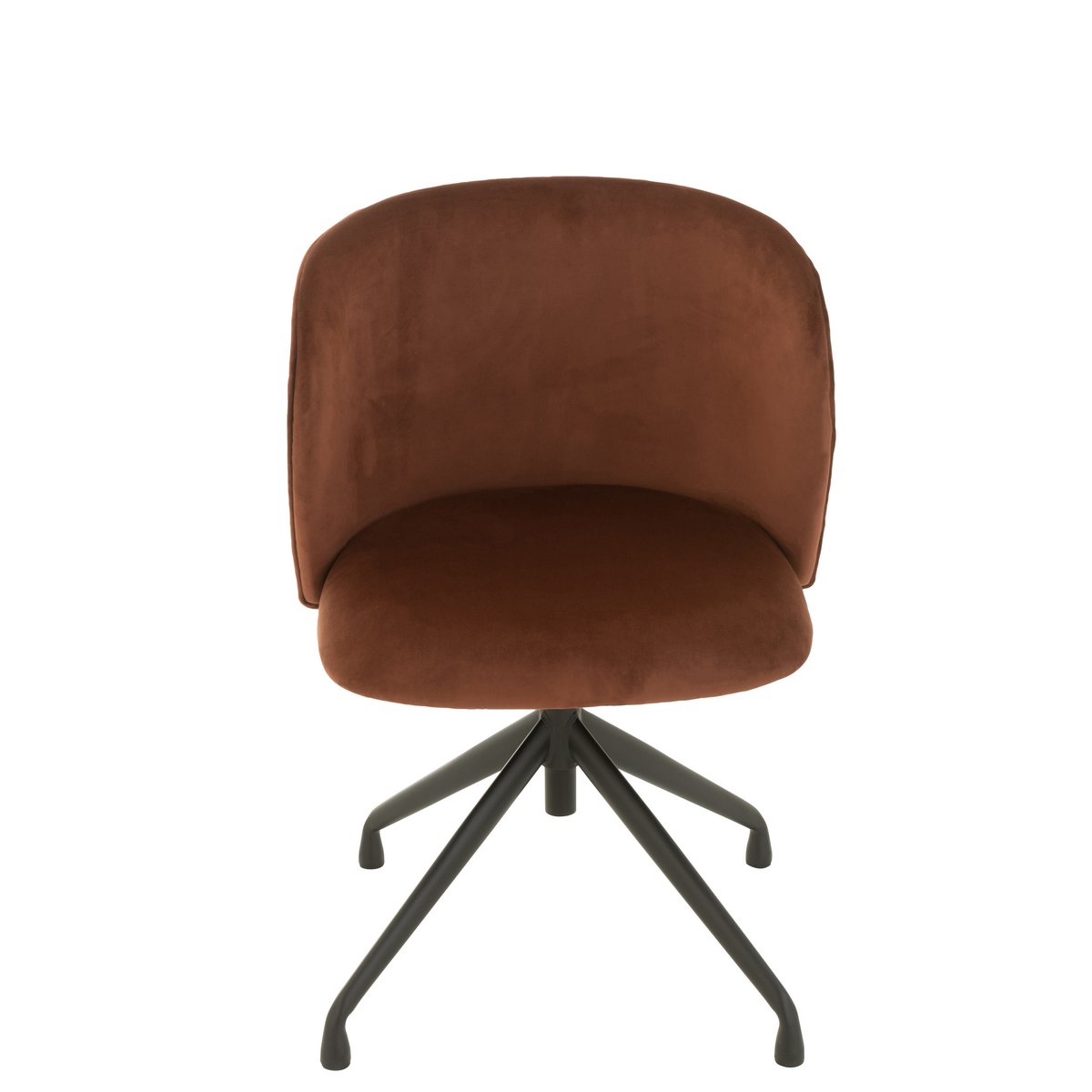Chaise J-Line Turn/Up/Down en velours marron foncé vue de face
