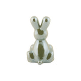Statue Ballon Lapin en céramique verte, profil droit