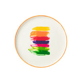 Assiette J-Line Stripe en porcelaine multicolore, vue de face