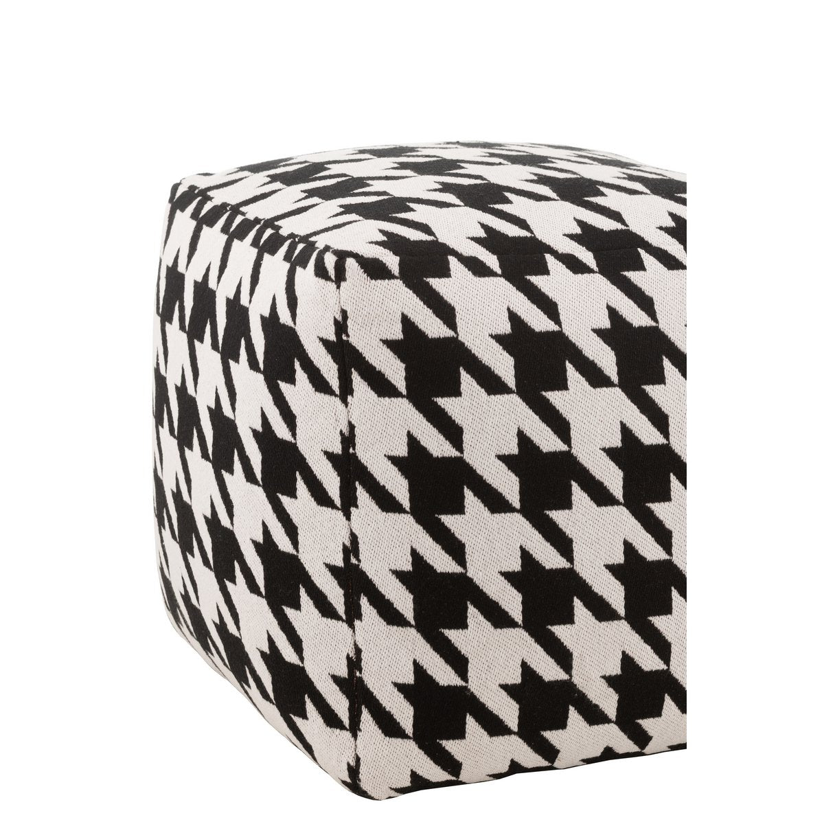 Détail du motif pied-de-poule sur le pouf J-Line Wide