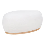 Détail du tissu teddy blanc du Pouf Manhattan