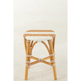 Tabouret J-Line Live - rotin/plastique - naturel/blanc