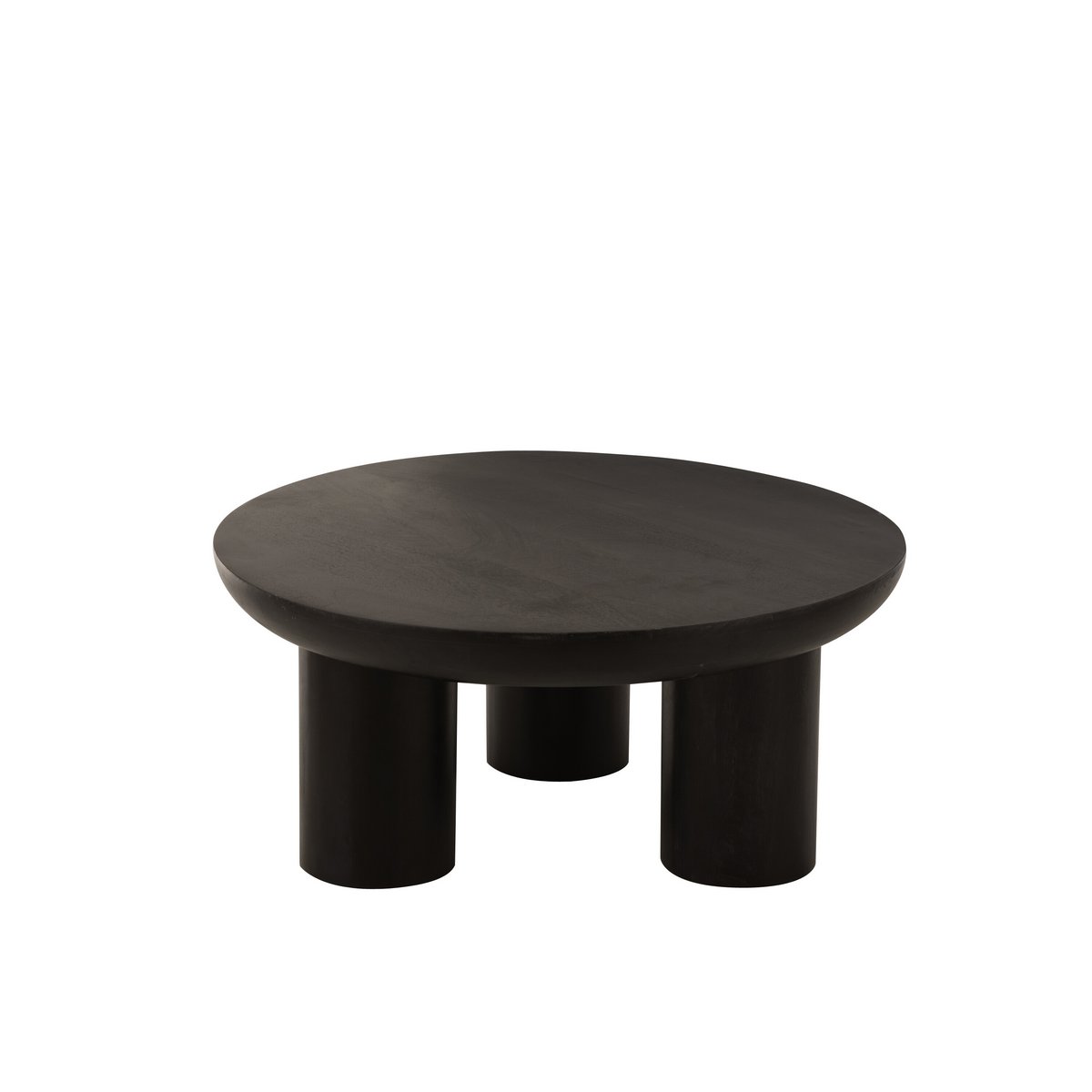Table basse J-Line Trio en bois noir - mise en scène dans un salon