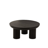 Table basse J-Line Trio en bois noir - mise en scène dans un salon