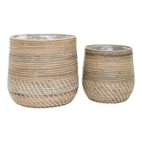 Ensemble de deux paniers Moro en rotin kubu naturel, style bohème