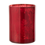Lanterne J-Line Fleurs en verre rouge, vue avant