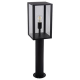 Lampe extérieure Aila en métal noir avec verre transparent, vue de face