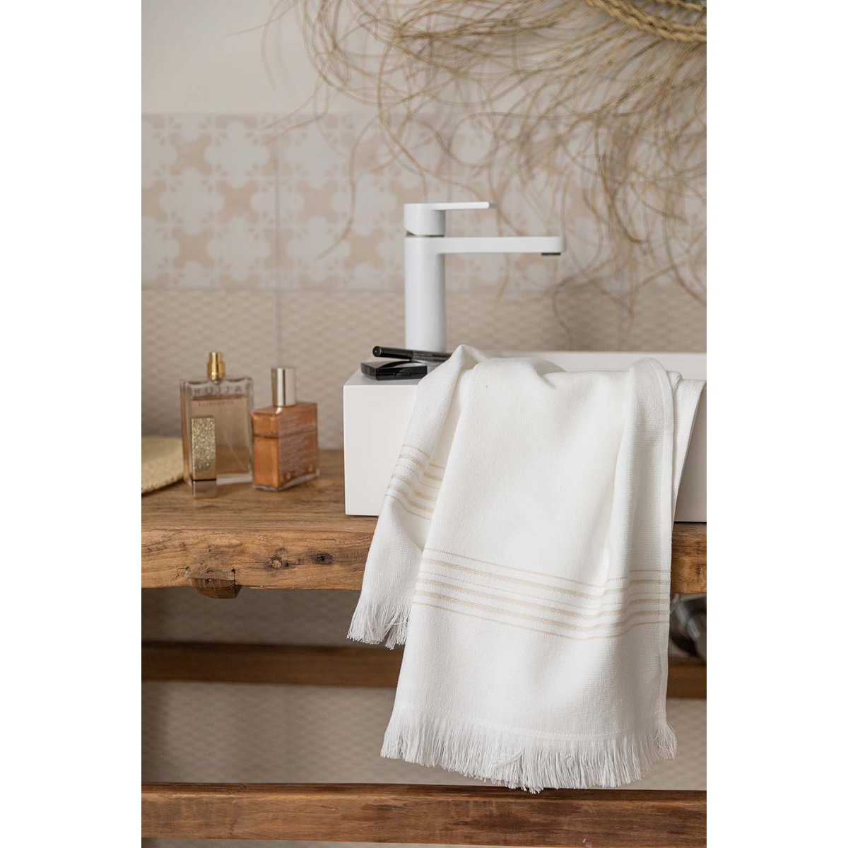 Drap hammam Cancun Neige 90 x 180