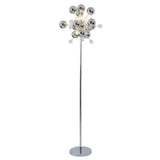 Lampe debout "explosion" en chrome, lampadaire en métal et en verre, chrome, G9, lampadaire 169 cm de haut