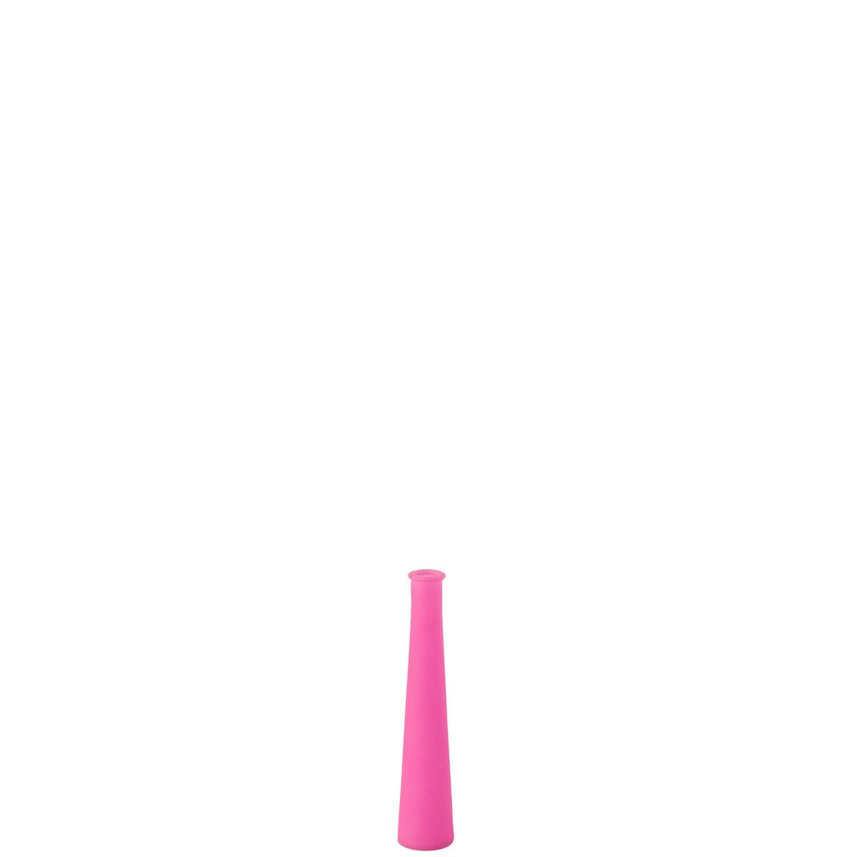Vase tube en verre rose J-Line, vue de face avec détails de couleur