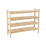 Étagère J-Line en teck naturel dans un cadre lumineux, accentuant son élégance.