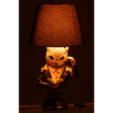 Lampe de table J-Line Owl - polyrésine - marron/or