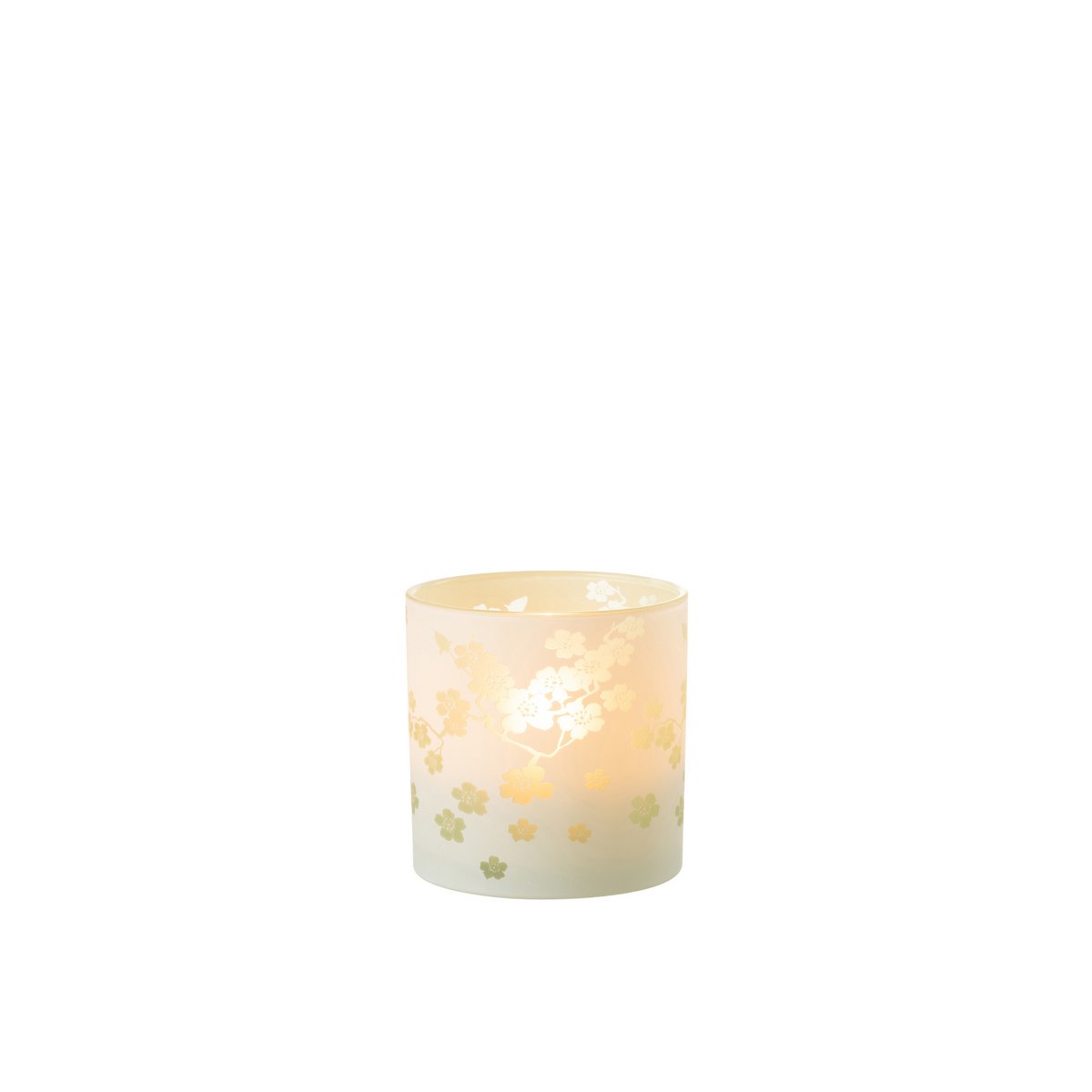 Lanterne J-Line Fleurs en verre vert, vue frontale
