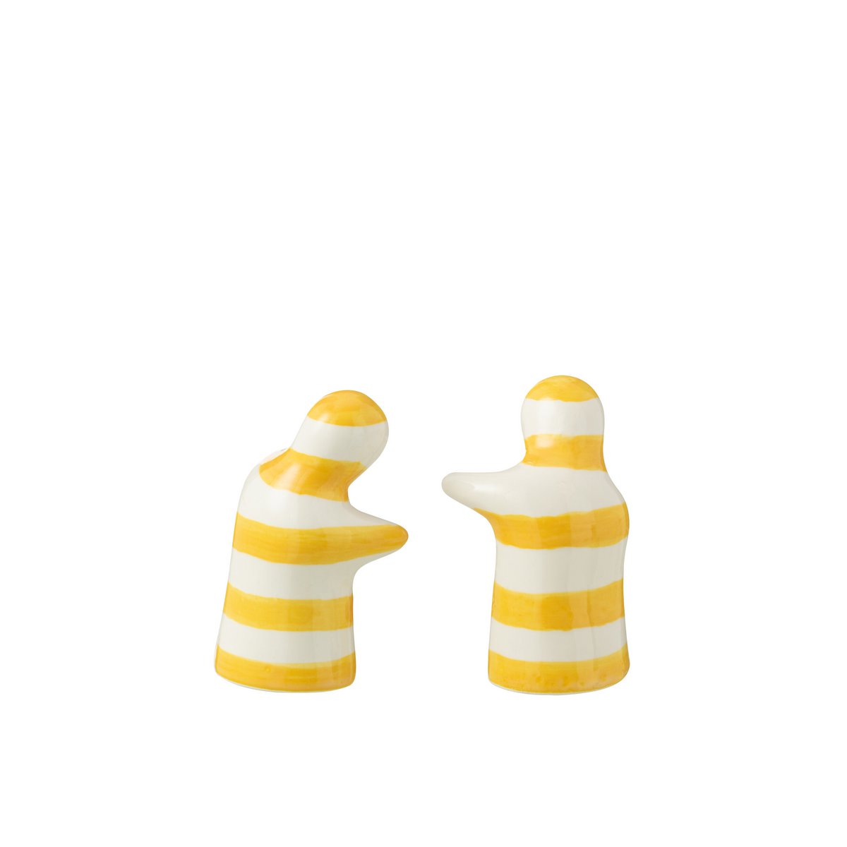 Salière-Poivrière J-Line Grenade Stripes sur une table élégante