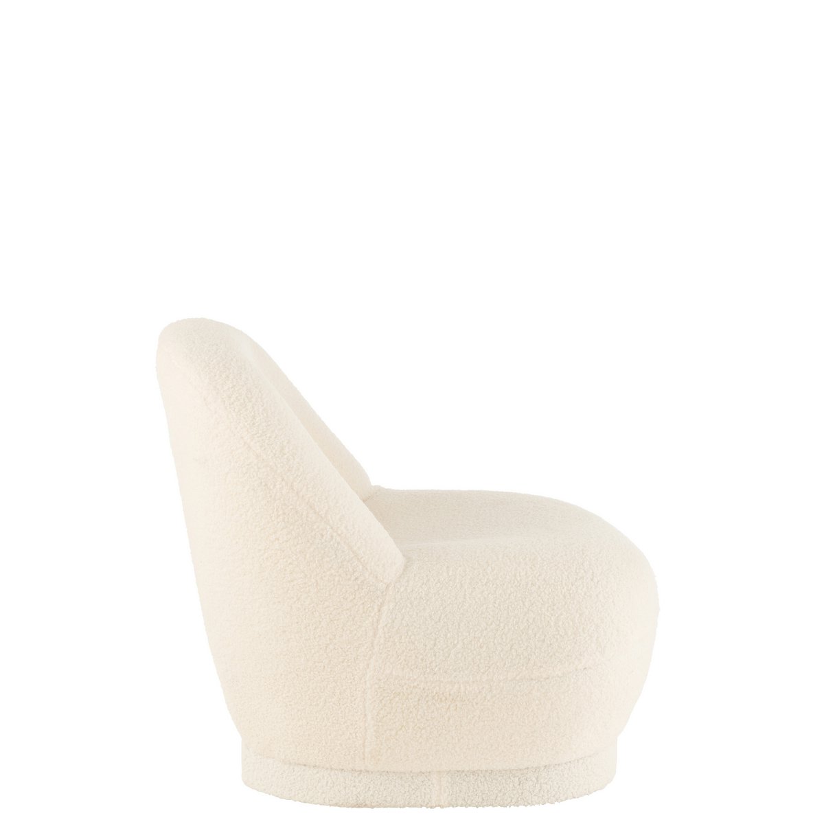 Fauteuil Teddy Bouclé blanc de J-Line, détail du tissu
