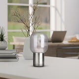 Lumière de table sans fil "Albero" Lumière de table décorative en métal et verre de couleur chromée avec des LED fermement installés, dimmable avec capteur tactile, 25 cm de haut