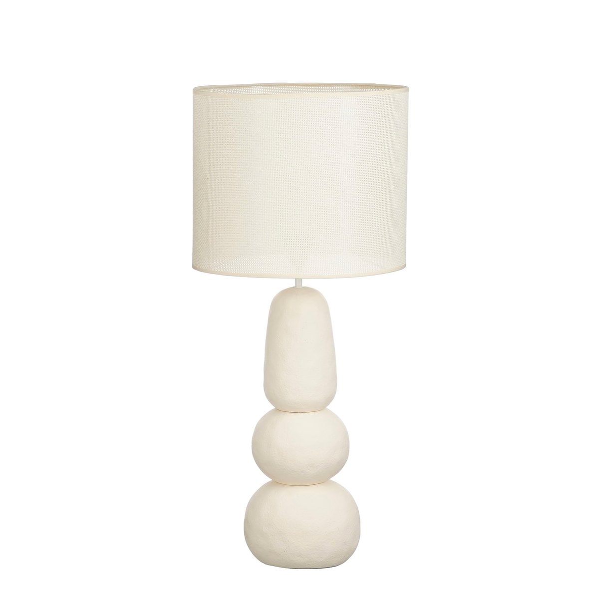 Lampe de table Menko Crème vue de face, design élégant et moderne.