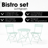 Ensemble bistro de jardin Laurence Vert clair