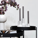 Lot de 3 vases ivoire en acier