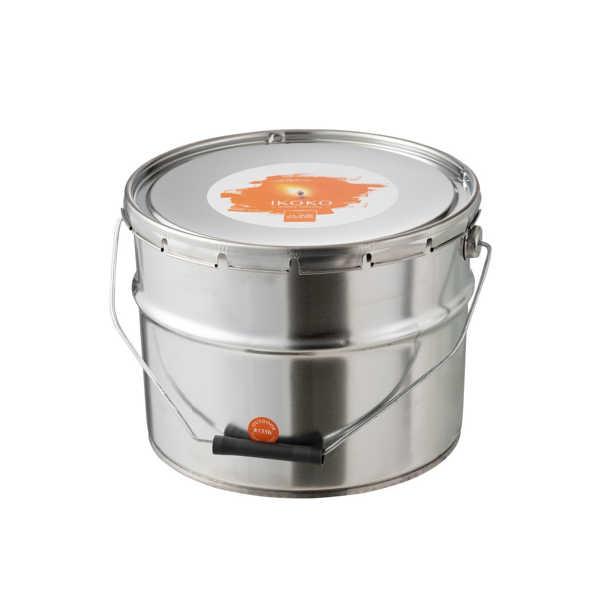 Bougie extérieure J-Line en métal orange, vue de face