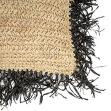 La Housse de Coussin Raphia Carrée - Noir Naturel - 60x60