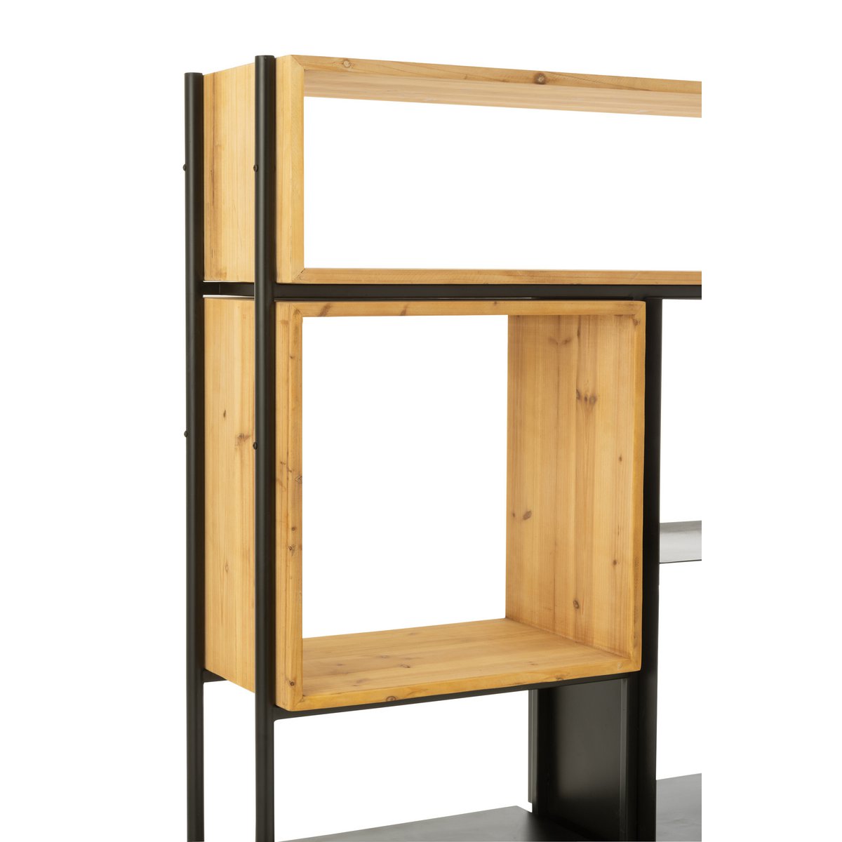 Détail des matériaux de l'étagère Tina J-Line, bois et fer