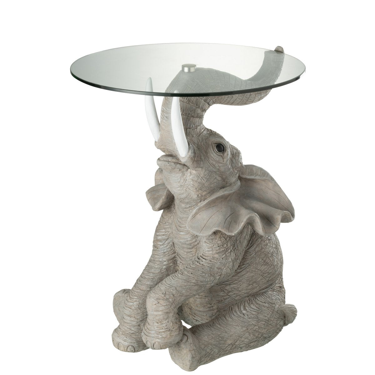 Détail du pied de la table J-Line Elephant en polyresine grise