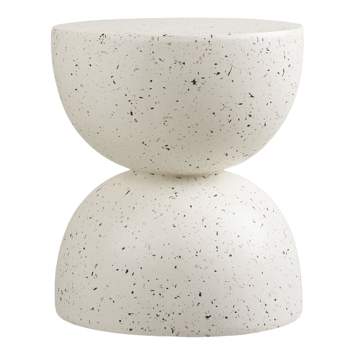 Table d'appoint Bonita en terrazzo vue de face, élégante et moderne